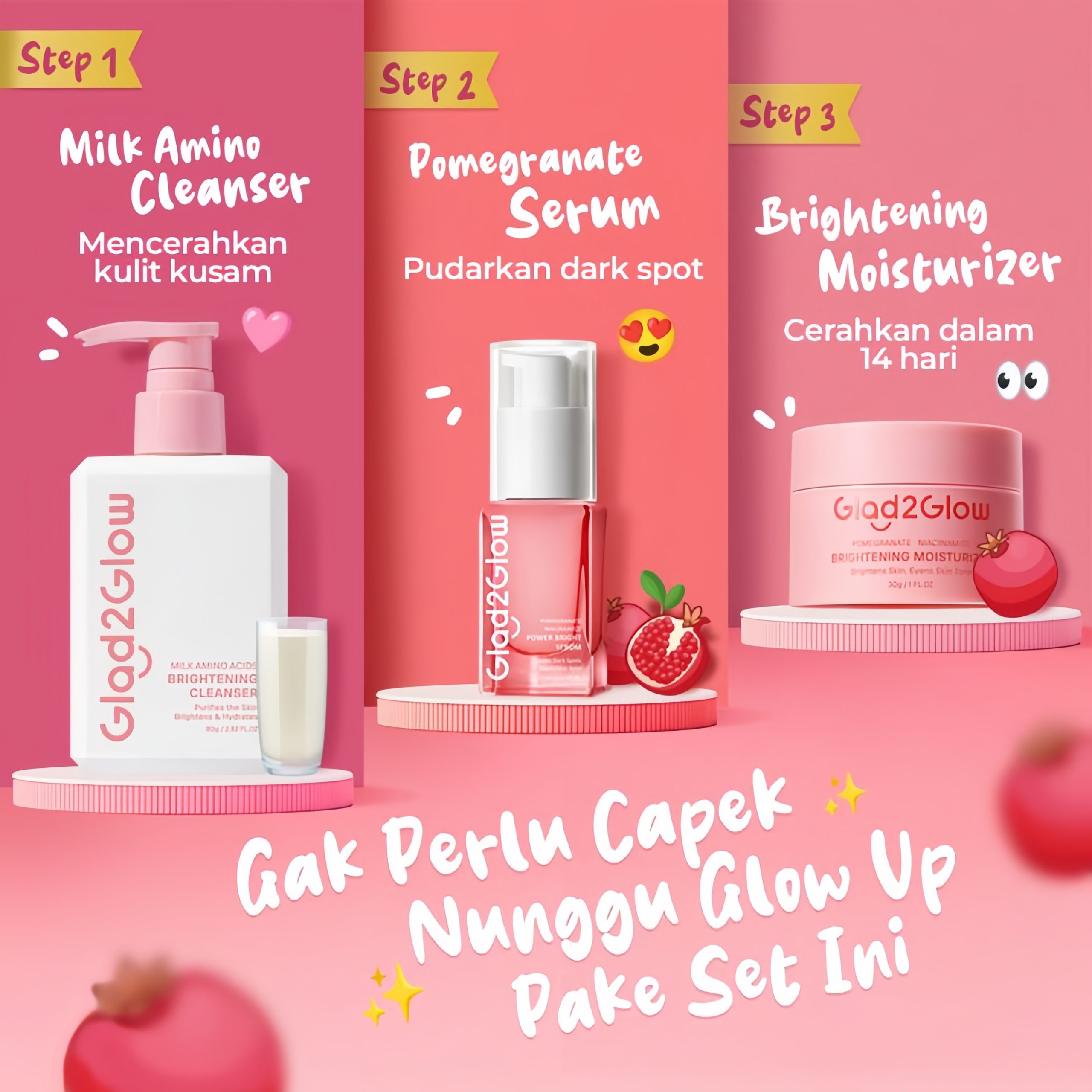 Quality Restoration-Ultra HD-Glad2Glow SPECIAL BUNDLE 3in1 3pcs Paket Skincare M